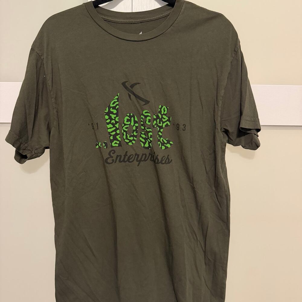 Lost Enterprises Graphic T-Shirt Large Olive Green Surf Skate Tee